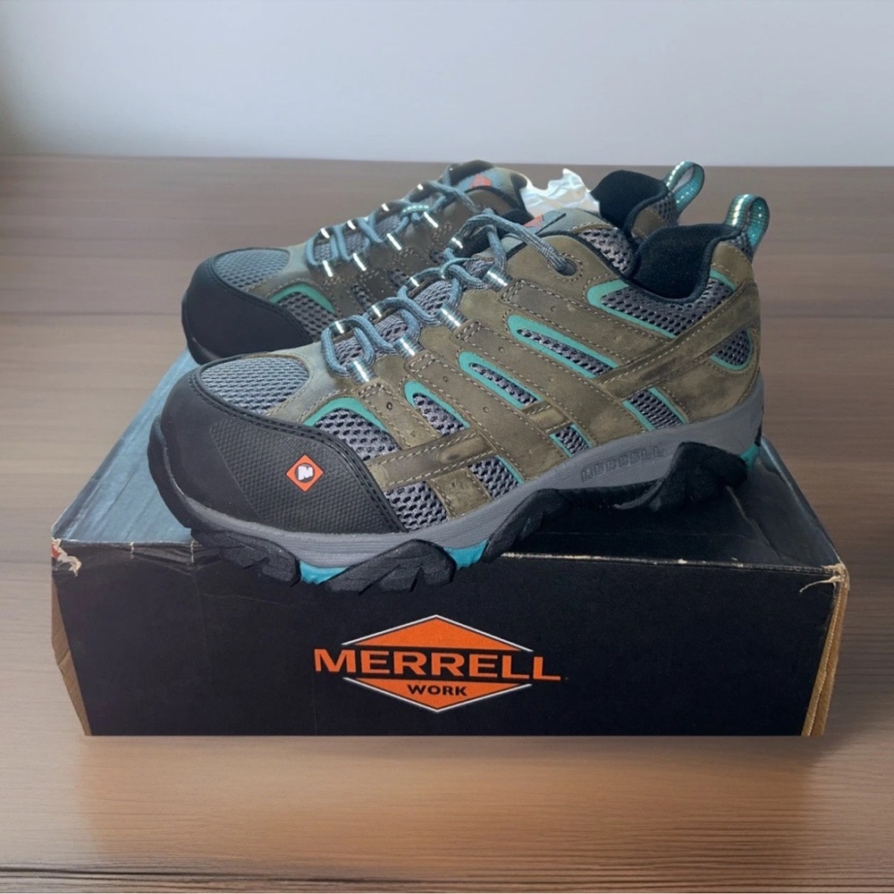 NIB Womens Merrell Moab Vertex Vent CT Pewter Comp Toe Boot 9.5 Work